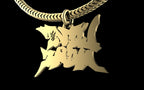 "Love More" Graffiti Style Pendant with Chain - Sterling Silver / Brass / Bronze