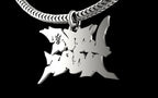 "Love More" Graffiti Style Pendant with Chain - Sterling Silver / Brass / Bronze