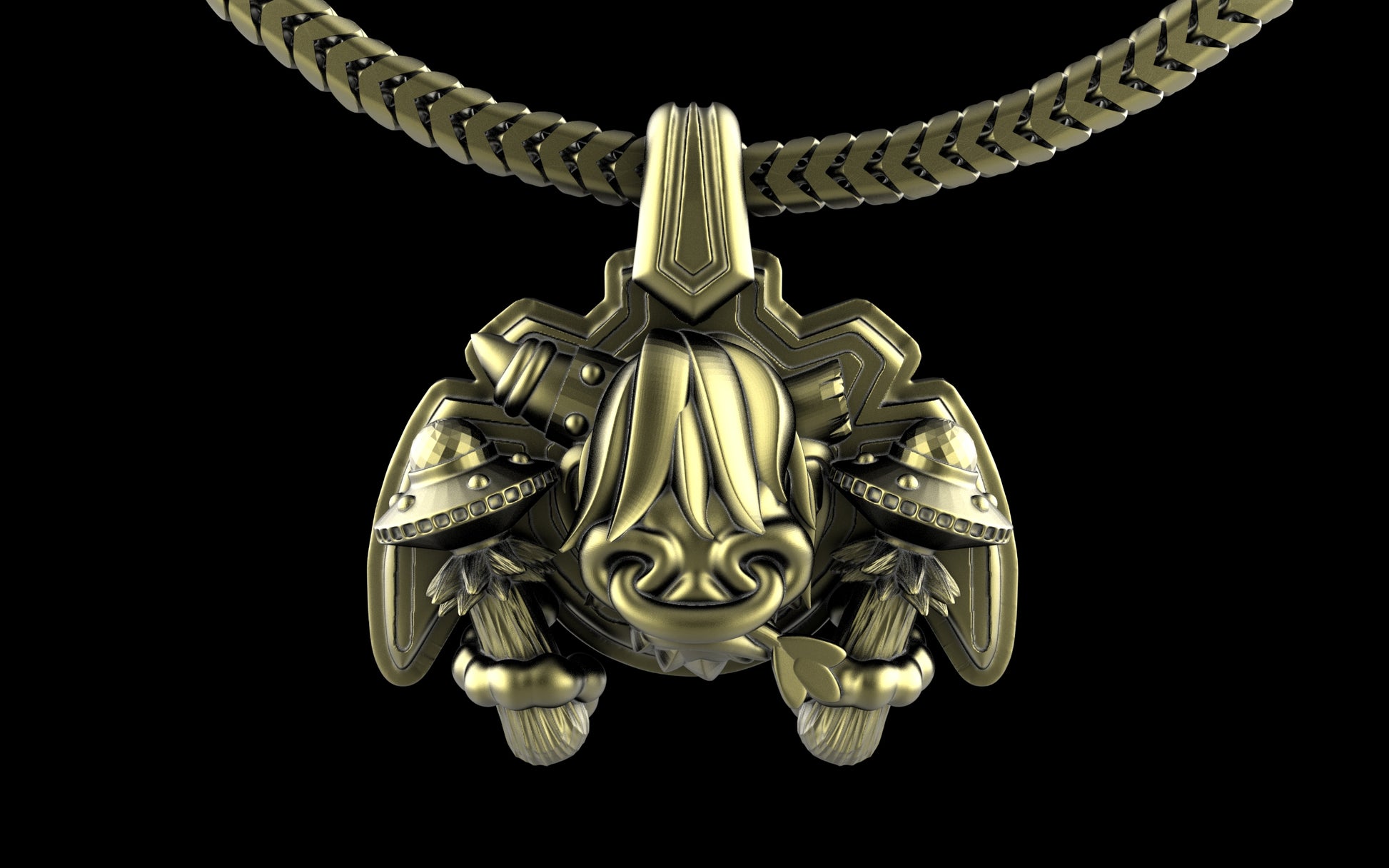"Maddox" Long-Haired Cow/Bull/Ox with UFO's Pendant with Chain - Sterling Silver / Brass / Bronze