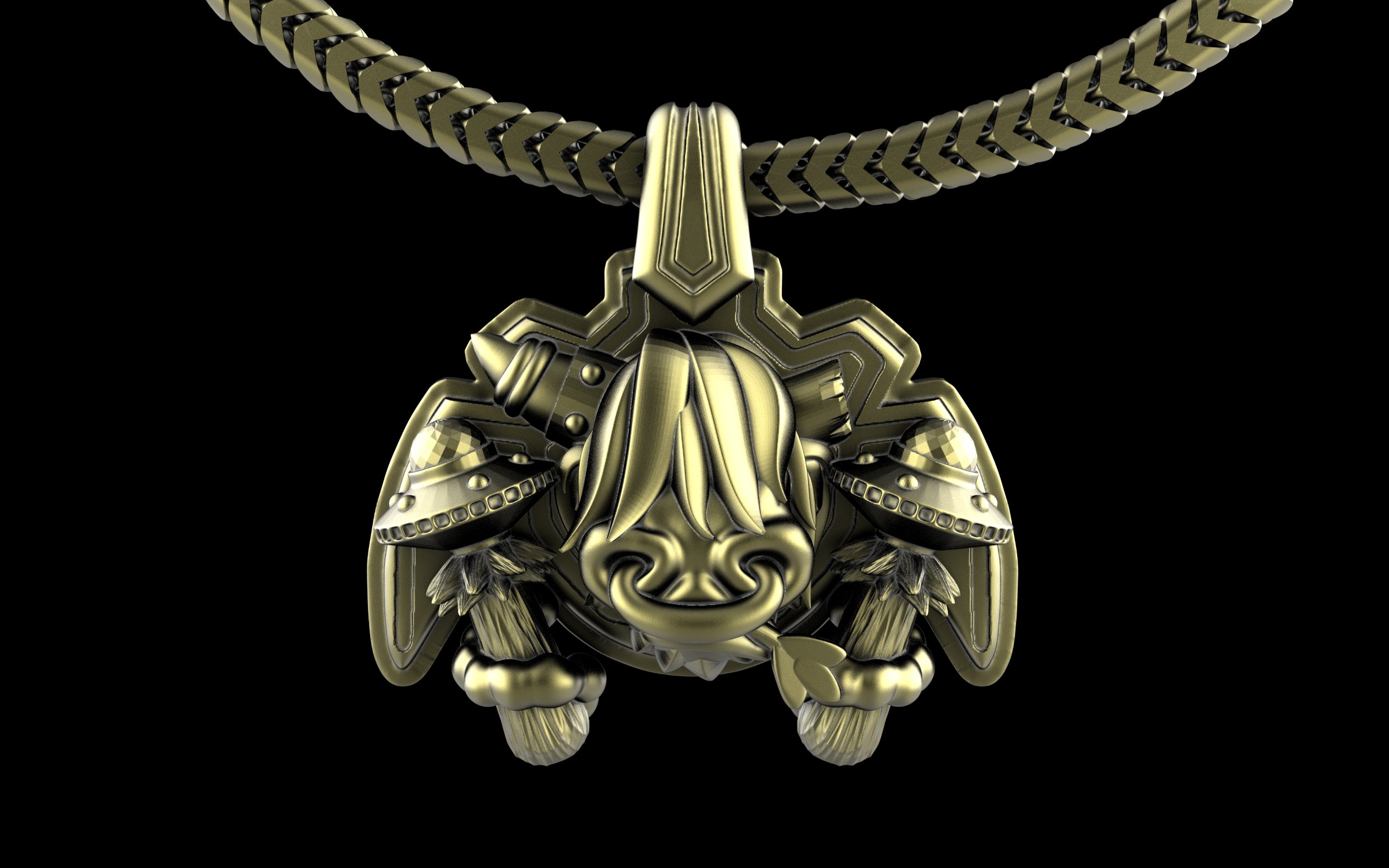 "Maddox" Long-Haired Cow/Bull/Ox with UFO's Pendant with Chain - Sterling Silver / Brass / Bronze