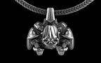 "Maddox" Long-Haired Cow/Bull/Ox with UFO's Pendant with Chain - Sterling Silver / Brass / Bronze