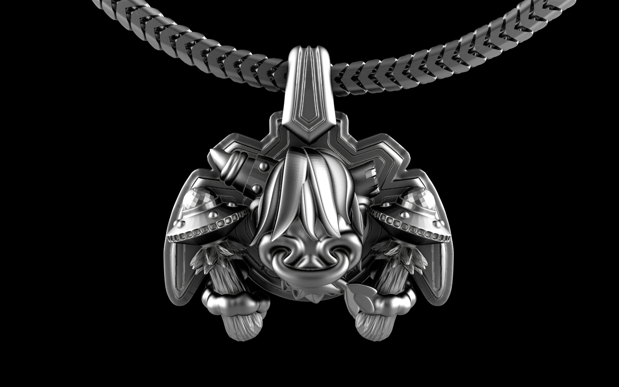 "Maddox" Long-Haired Cow/Bull/Ox with UFO's Pendant with Chain - Sterling Silver / Brass / Bronze