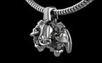 "Maddox" Long-Haired Cow/Bull/Ox with UFO's Pendant with Chain - Sterling Silver / Brass / Bronze
