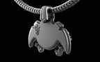 "Maddox" Long-Haired Cow/Bull/Ox with UFO's Pendant with Chain - Sterling Silver / Brass / Bronze