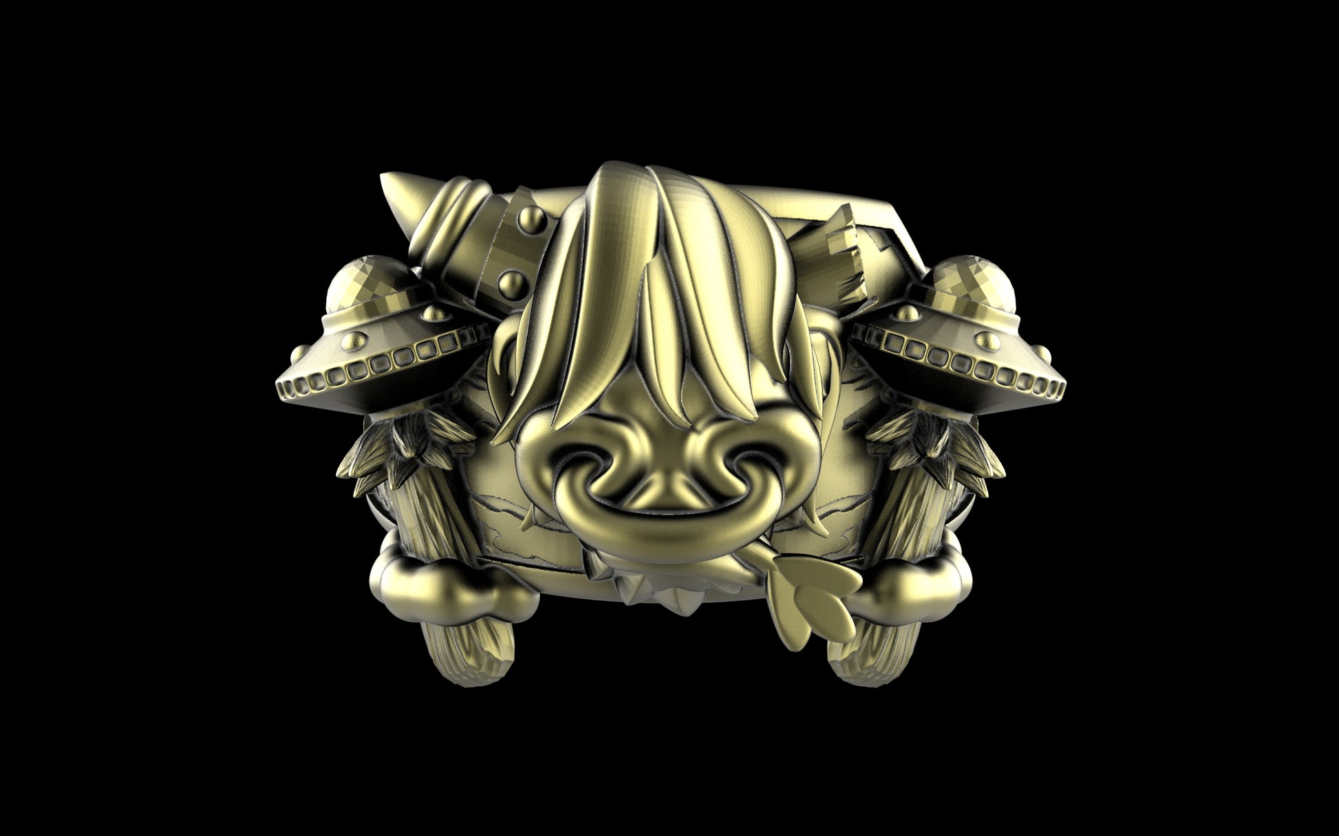 "Maddox" Long-Haired Cow/Bull/Ox with UFO's Ring - Sterling Silver / Brass / Bronze