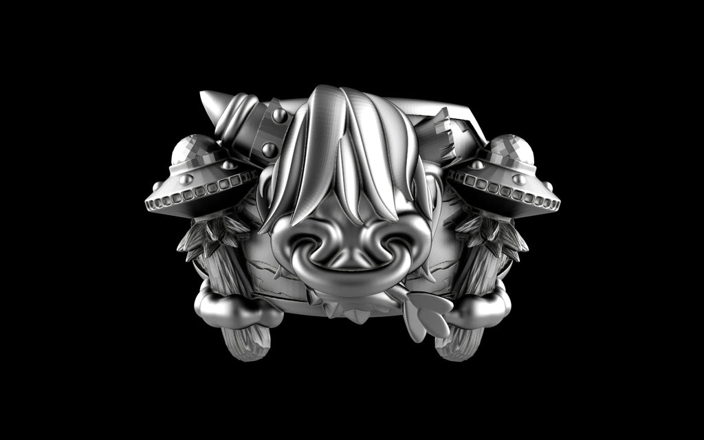 "Maddox" Long-Haired Cow/Bull/Ox with UFO's Ring - Sterling Silver / Brass / Bronze