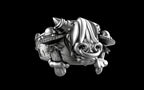 "Maddox" Long-Haired Cow/Bull/Ox with UFO's Ring - Sterling Silver / Brass / Bronze