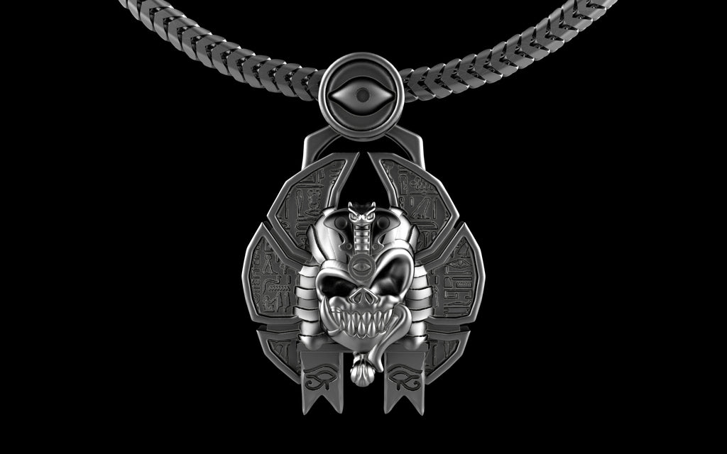 "Nephthys" Undead Egyptian Pharoah Pendant with Chain - Sterling Silver / Brass / Bronze