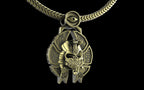 "Nephthys" Undead Egyptian Pharoah Pendant with Chain - Sterling Silver / Brass / Bronze