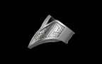 "Amneil" Future Tribal Patterned Symmetrical Ring - Sterling Silver / Brass