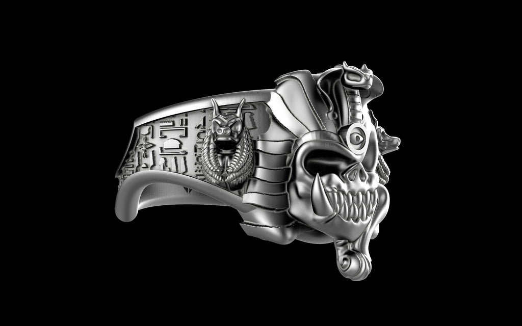 "Nephthys" Undead Egyptian Pharoah Ring - Sterling Silver / Brass / Bronze