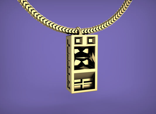Funkbox Funktion One RES 4/5 Pendant with Chain - Sterling Silver / Brass / Bronze
