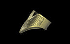 "Amneil" Future Tribal Patterned Symmetrical Ring - Sterling Silver / Brass