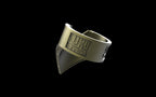 "Amneil" Future Tribal Patterned Symmetrical Ring - Sterling Silver / Brass