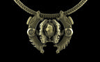 "Omnipresence" Biomechanical Cyberpunk Pendant with Chain - Sterling Silver / Brass / Bronze
