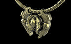 "Omnipresence" Biomechanical Cyberpunk Pendant with Chain - Sterling Silver / Brass / Bronze