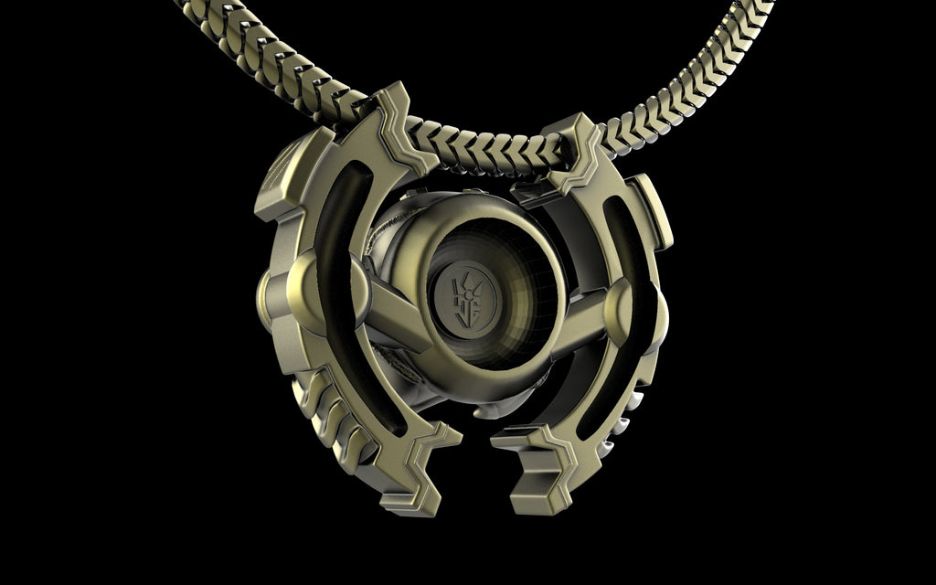 "Omnipresence" Biomechanical Cyberpunk Pendant with Chain - Sterling Silver / Brass / Bronze