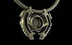 "Omnipresence" Biomechanical Cyberpunk Pendant with Chain - Sterling Silver / Brass / Bronze