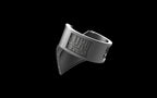 "Amneil" Future Tribal Patterned Symmetrical Ring - Sterling Silver / Brass