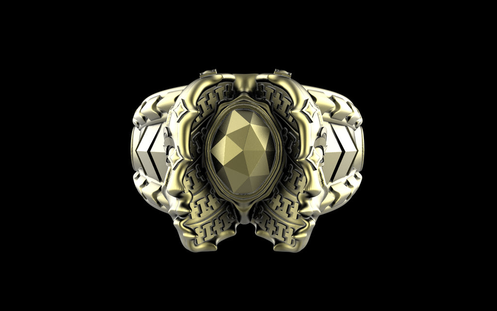 "Omnipresence" Biomechanical Cyberpunk Ring - Sterling Silver / Brass / Bronze