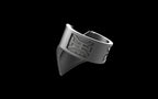 "Amneil" Future Tribal Patterned Symmetrical Ring - Sterling Silver / Brass