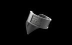 "Amneil" Future Tribal Patterned Symmetrical Ring - Sterling Silver / Brass