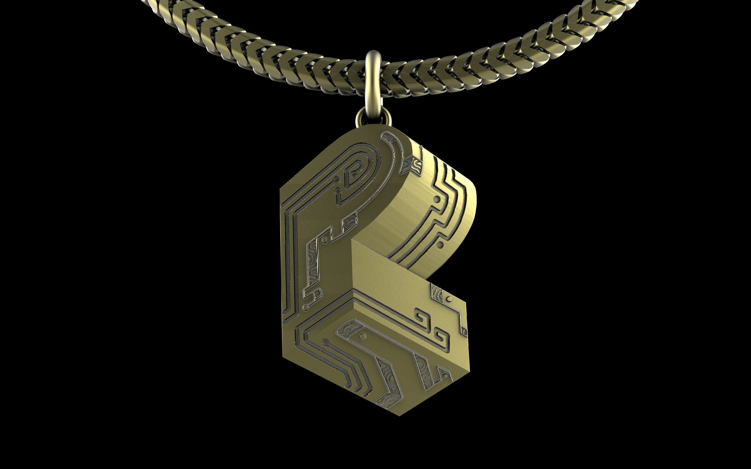 "Pretty Lights" Gemstone Pendant with Chain - Sterling Silver / Brass / Bronze 