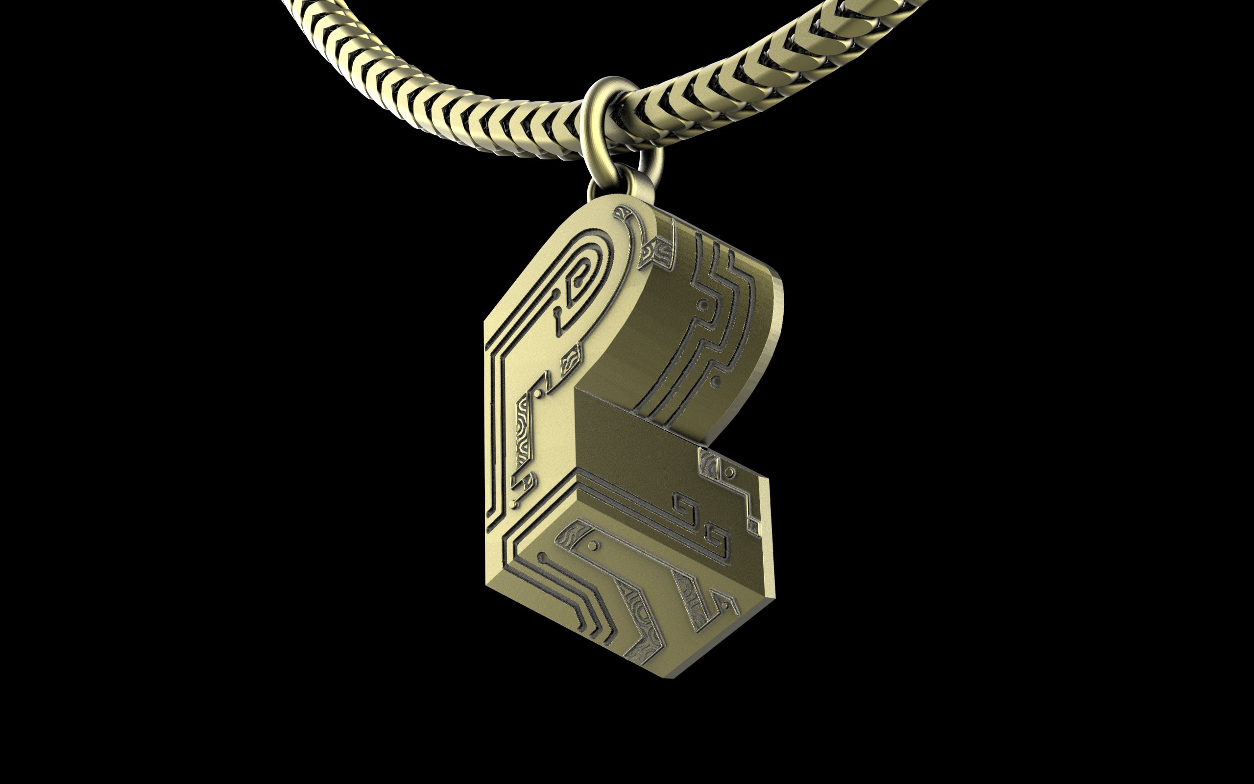 "Pretty Lights" Gemstone Pendant with Chain - Sterling Silver / Brass / Bronze 
