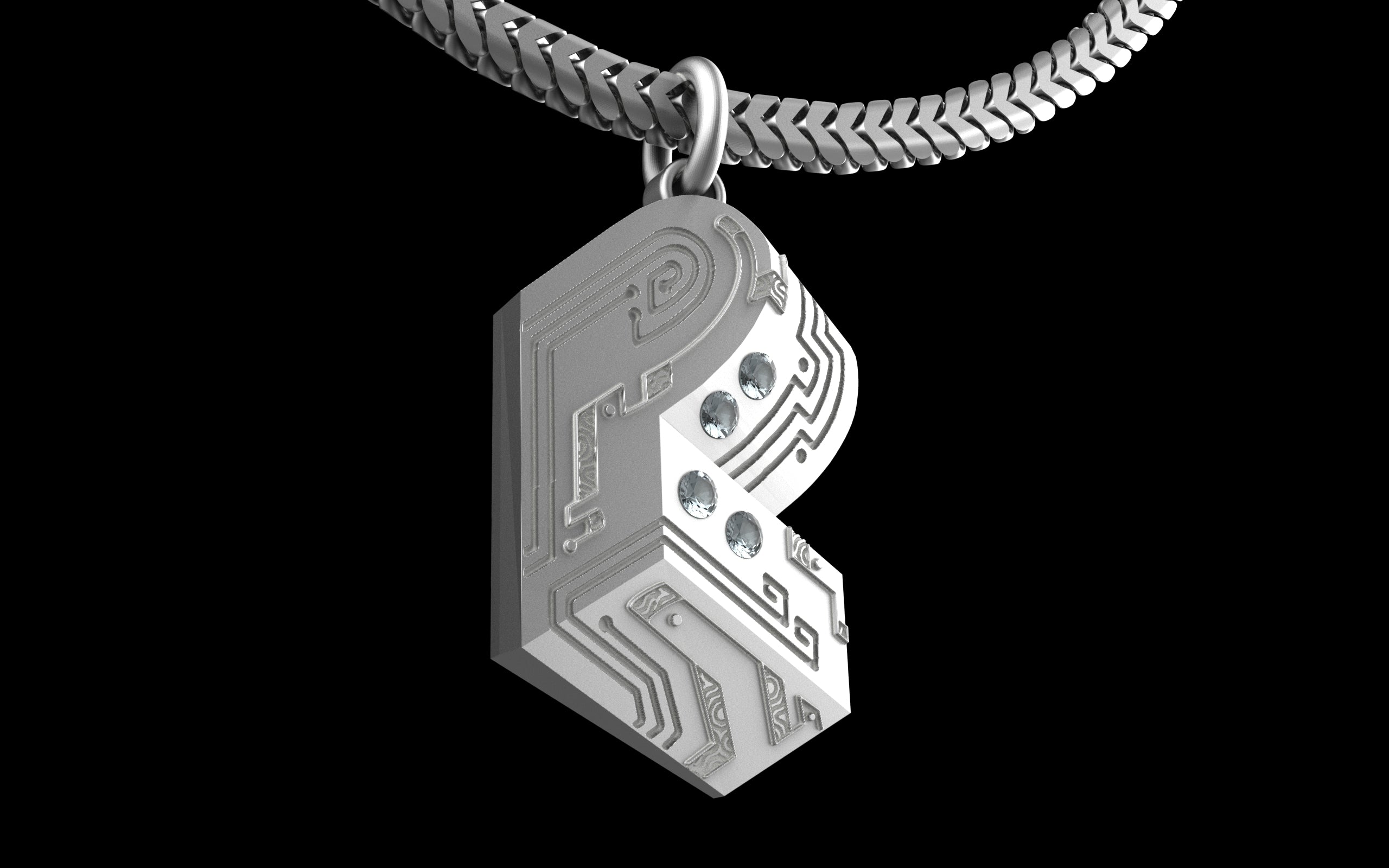 "Pretty Lights" Gemstone Pendant with Chain - Sterling Silver / Brass / Bronze 