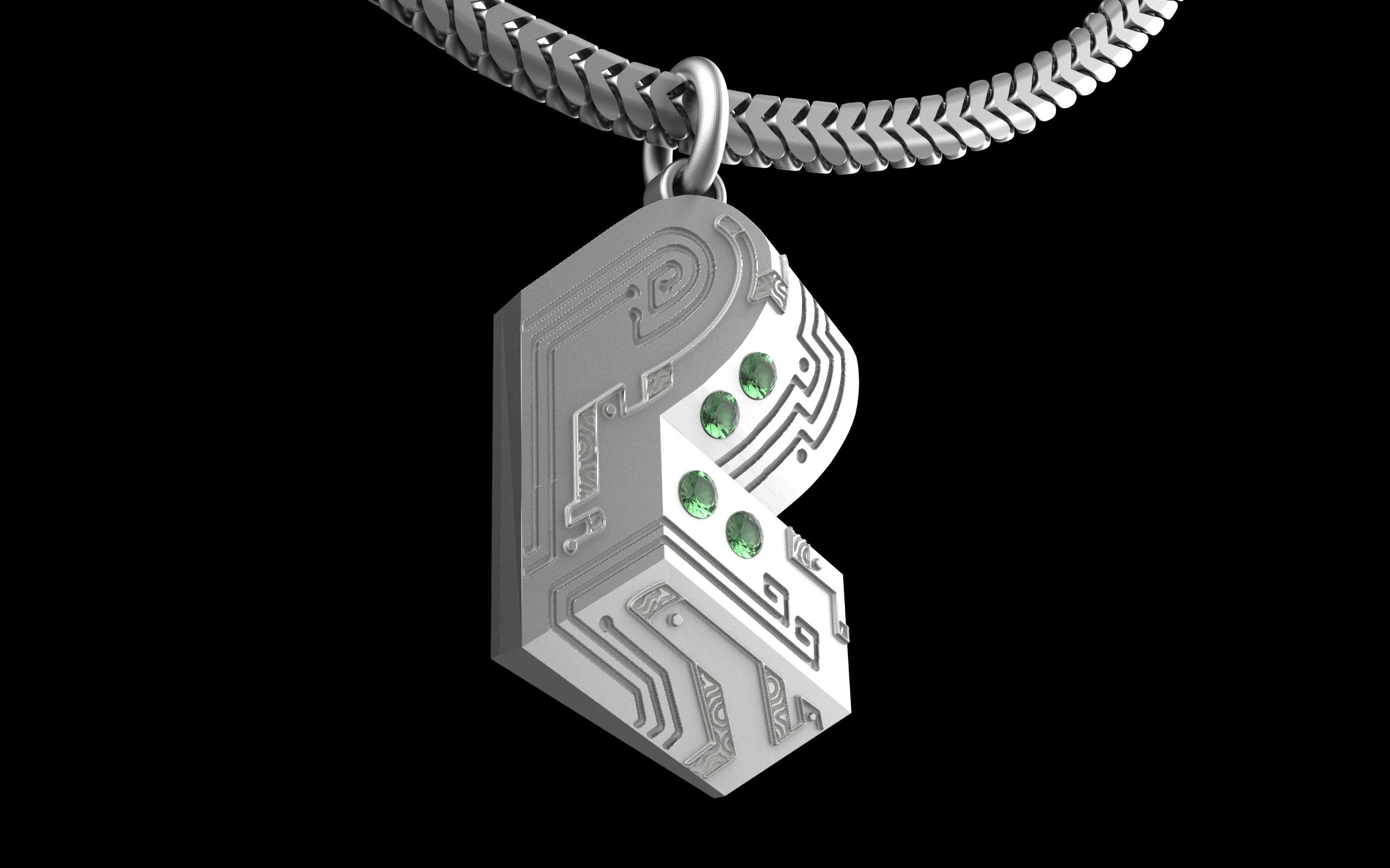 "Pretty Lights" Gemstone Pendant with Chain - Sterling Silver / Brass / Bronze 
