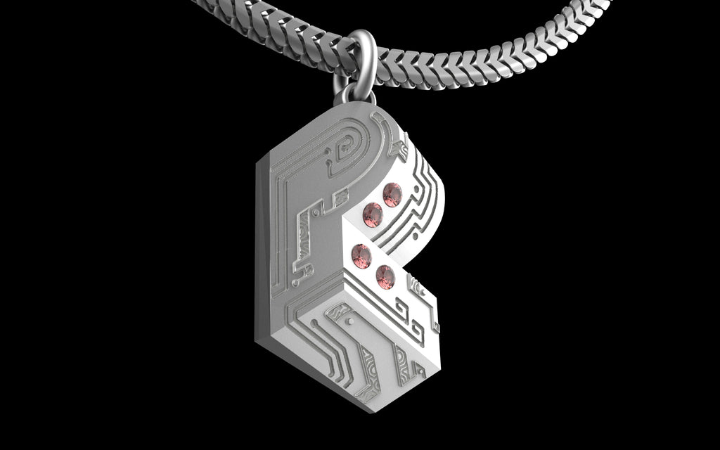 "Pretty Lights" Gemstone Pendant with Chain - Sterling Silver / Brass / Bronze 