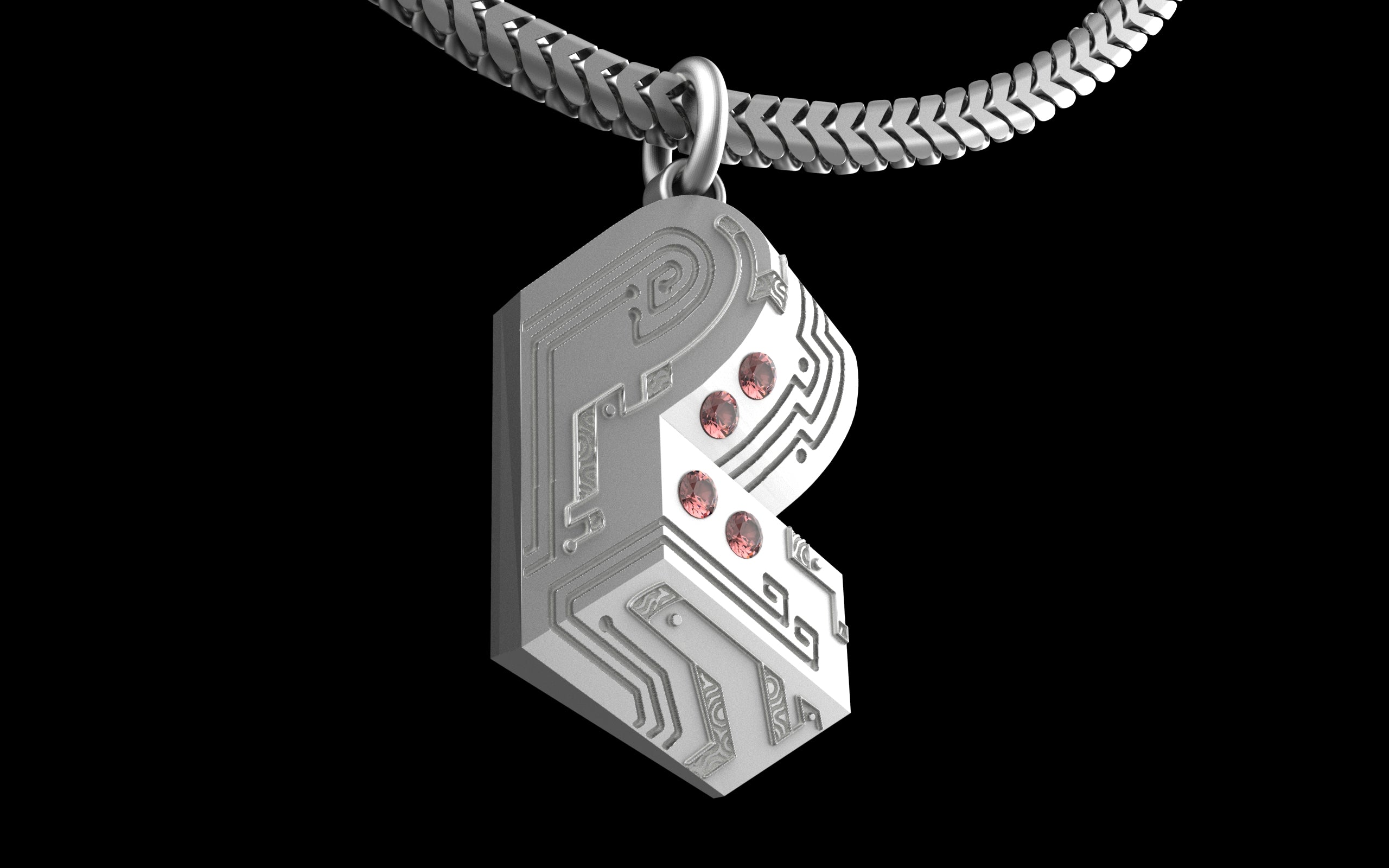 "Pretty Lights" Gemstone Pendant with Chain - Sterling Silver / Brass / Bronze 
