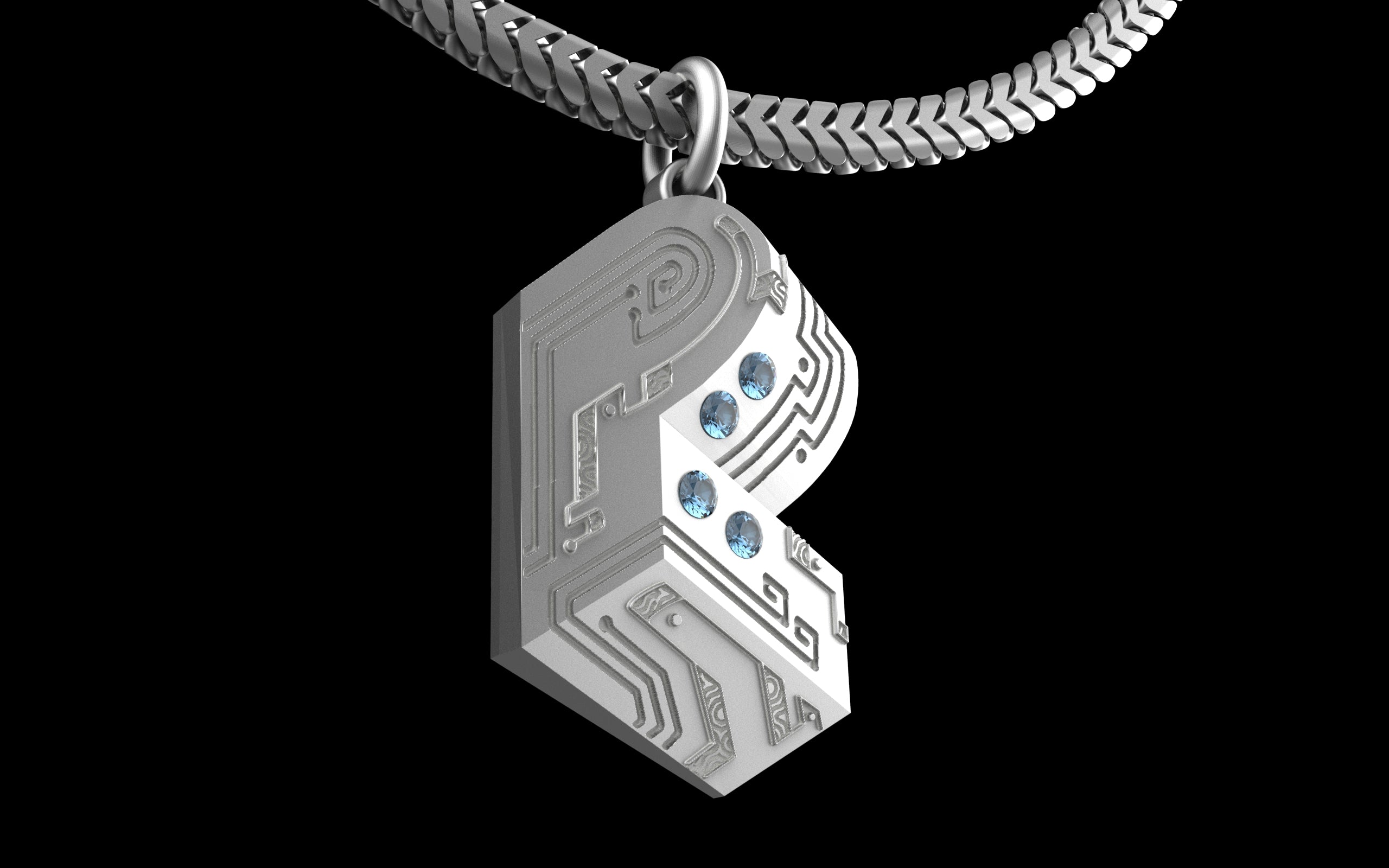 "Pretty Lights" Gemstone Pendant with Chain - Sterling Silver / Brass / Bronze 