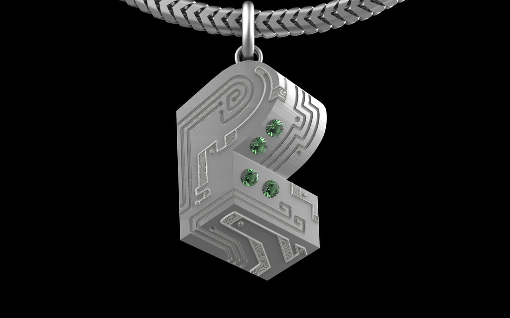 "Pretty Lights" Gemstone Pendant with Chain - Sterling Silver / Brass / Bronze 