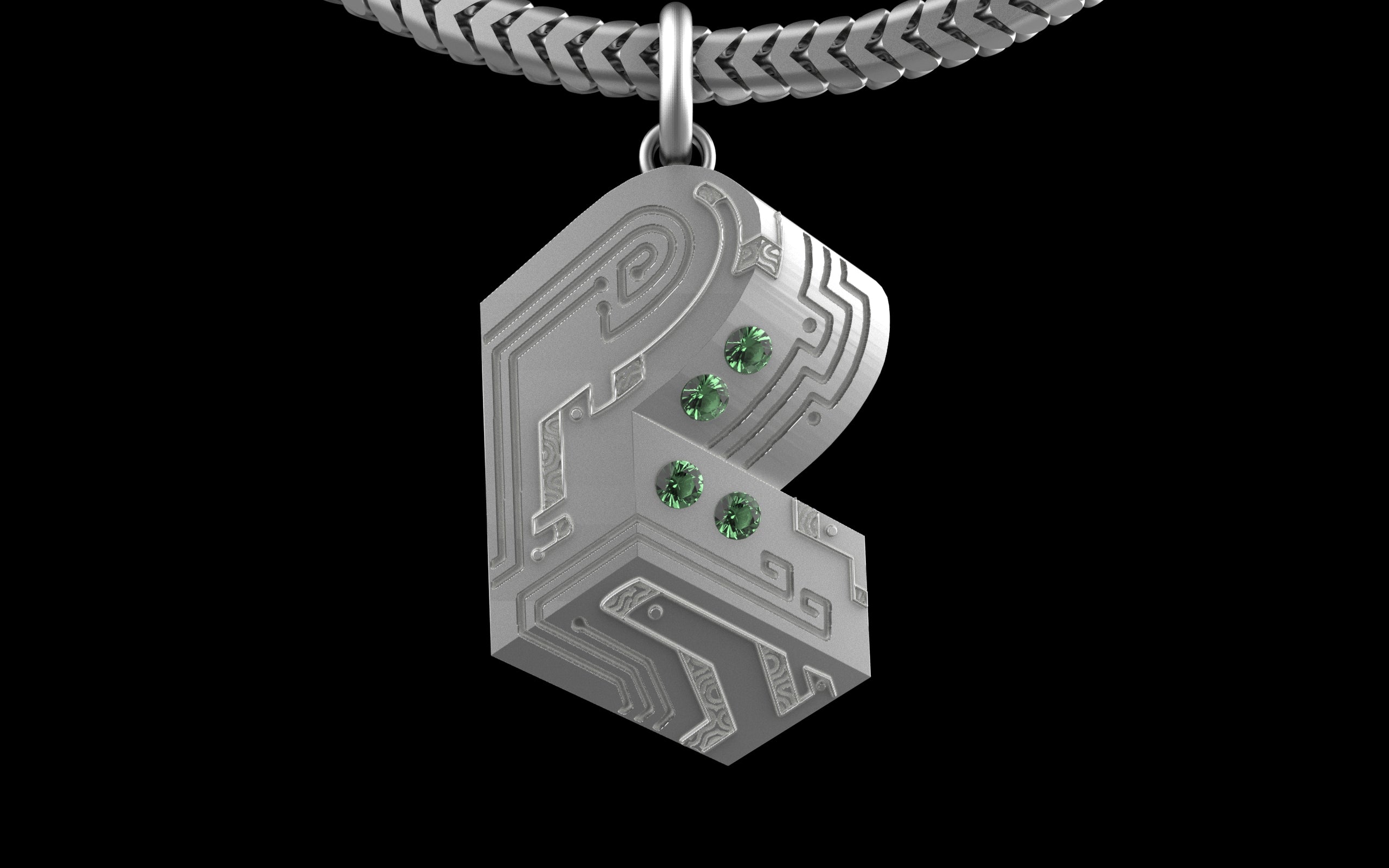 "Pretty Lights" Gemstone Pendant with Chain - Sterling Silver / Brass / Bronze 