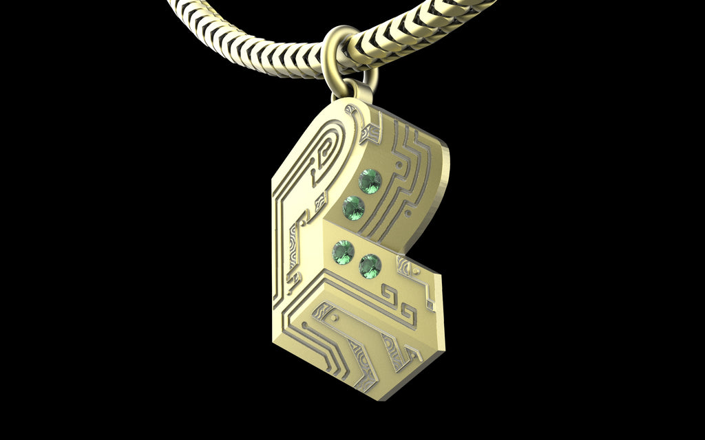 "Pretty Lights" Gemstone Pendant with Chain - Sterling Silver / Brass / Bronze 
