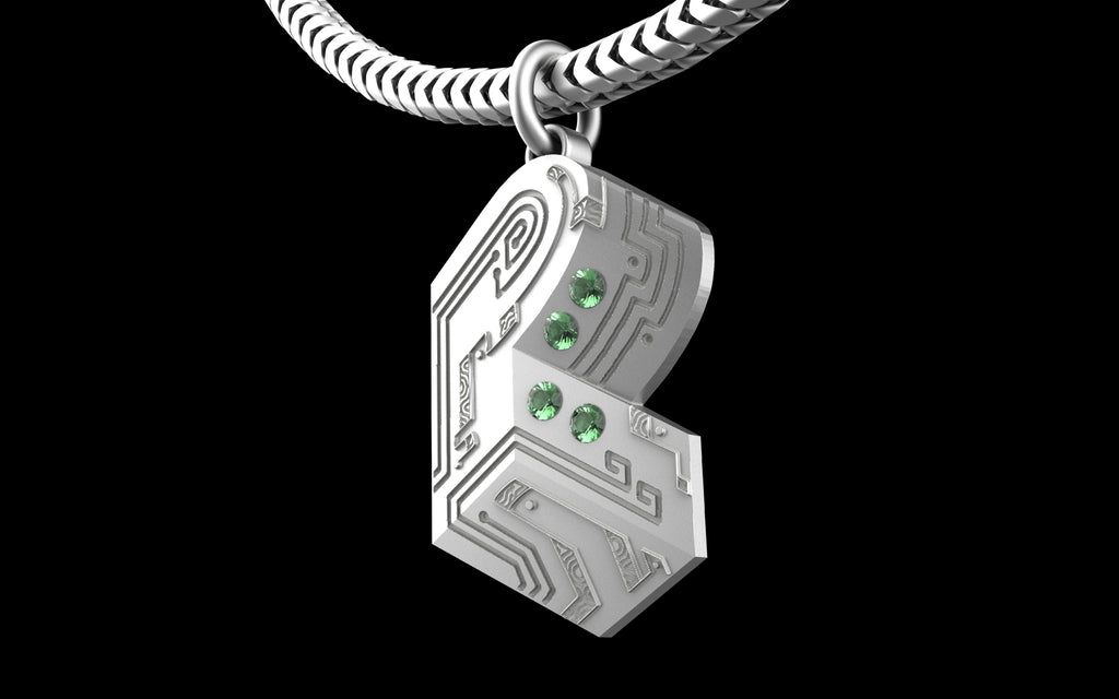 "Pretty Lights" Gemstone Pendant with Chain - Sterling Silver / Brass / Bronze 