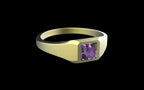 "Quadrift" Minimalist Square Signet Ring - Custom Square Gemstone - Sterling Silver / Brass / Bronze