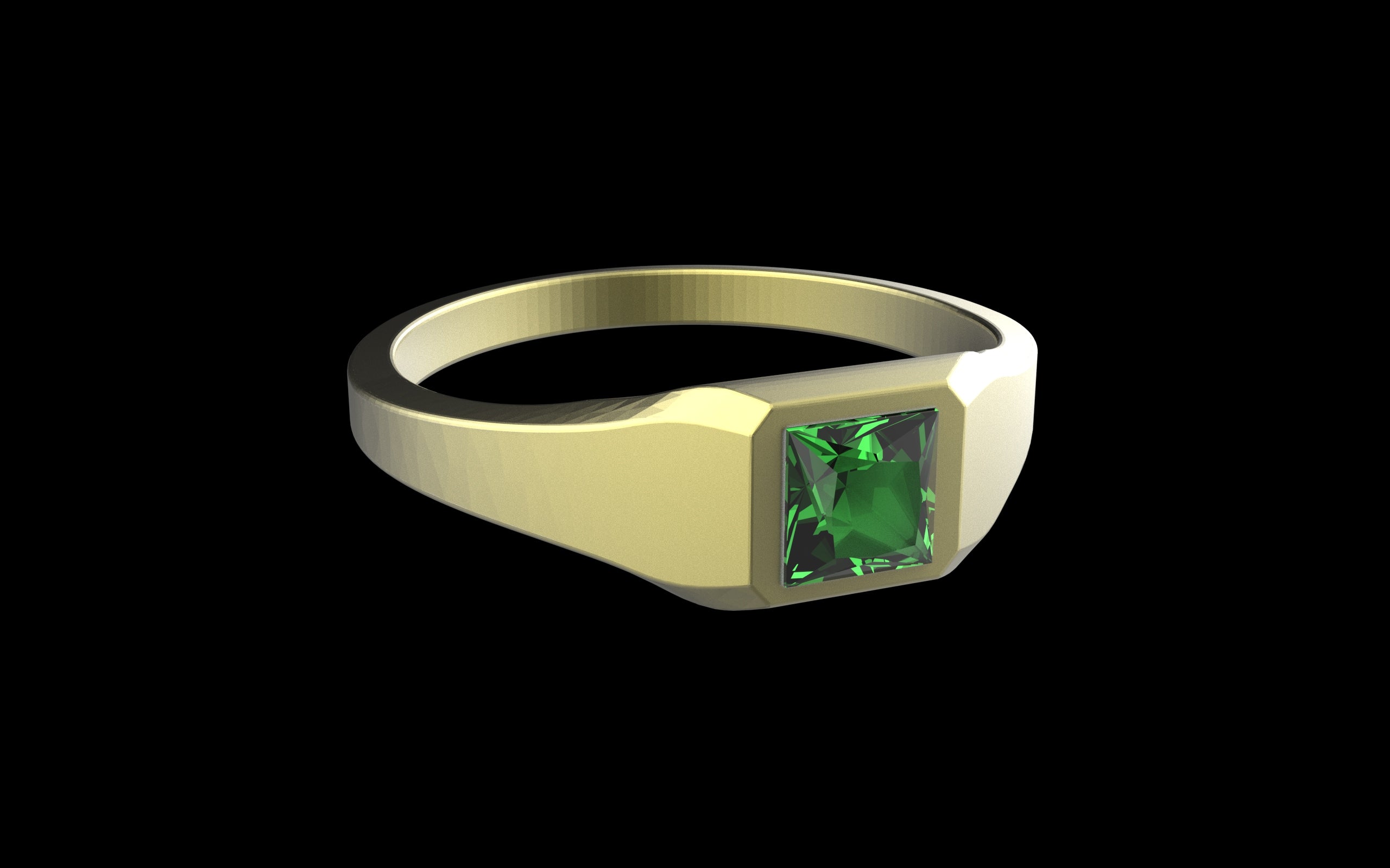 "Quadrift" Minimalist Square Signet Ring - Custom Square Gemstone - Sterling Silver / Brass / Bronze