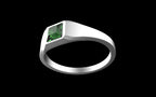 "Quadrift" Minimalist Square Signet Ring - Custom Square Gemstone - Sterling Silver / Brass / Bronze