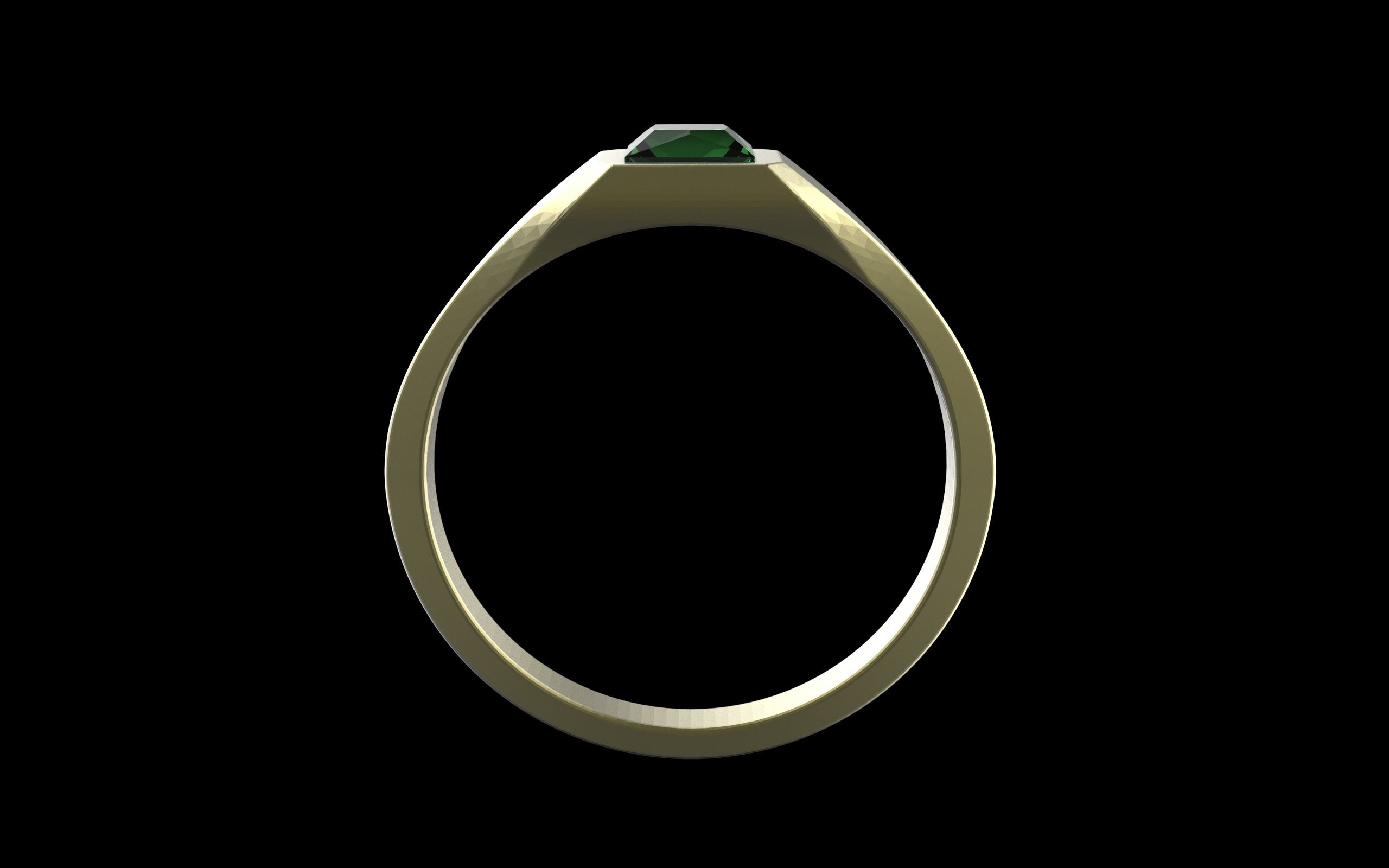 "Quadrift" Minimalist Square Signet Ring - Custom Square Gemstone - Sterling Silver / Brass / Bronze