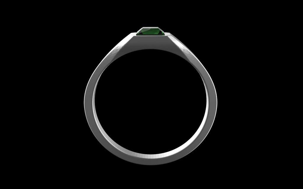 "Quadrift" Minimalist Square Signet Ring - Custom Square Gemstone - Sterling Silver / Brass / Bronze