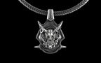 "Um'graf" Japanese Oni/Yokai Demon Pendant with Chain - Sterling Silver / Brass / Bronze