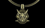 "Um'graf" Japanese Oni/Yokai Demon Pendant with Chain - Sterling Silver / Brass / Bronze