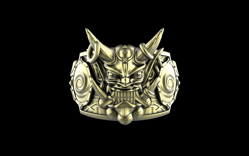 "Um'graf" Japanese Oni/Yokai Demon Ring - Sterling Silver / Brass / Bronze
