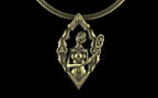 "Void Gaze" Biomechanical Cyberpunk Pendant with Chain - Sterling Silver / Brass / Bronze