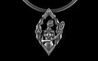 "Void Gaze" Biomechanical Cyberpunk Pendant with Chain - Sterling Silver / Brass / Bronze