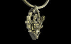 "Void Gaze" Biomechanical Cyberpunk Pendant with Chain - Sterling Silver / Brass / Bronze