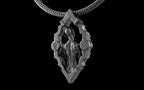 "Void Gaze" Biomechanical Cyberpunk Pendant with Chain - Sterling Silver / Brass / Bronze