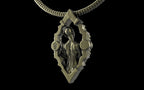 "Void Gaze" Biomechanical Cyberpunk Pendant with Chain - Sterling Silver / Brass / Bronze